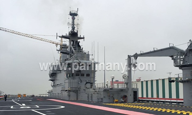 القوات البحرية تحتفل بوصول حاملة الطائرات المروحية "ميسترال" إلى ميناء الإسكندرية
