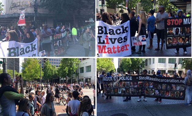 بالصور.. استمرار احتجاجات الأمريكان فى "سياتل" تضامنًا مع السود ضد عنف الشرطة