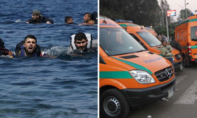 بعد انتشال 150 مهاجرًا.. 15 سيارة إسعاف تنقل ضحايا المركب بـ"شاطئ برج رشيد"