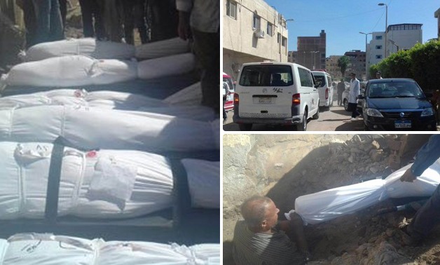 بالصور.. دفن 52 جثة مجهولة من "ضحايا مركب رشيد" فى مدافن الصدقة بالبحيرة