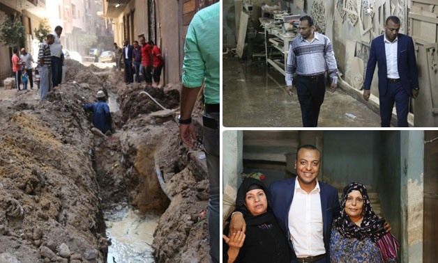 عمرو أبو اليزيد يتدخل لحل أزمة غرق "حوض الذوات" فى مياه الصرف الصحى