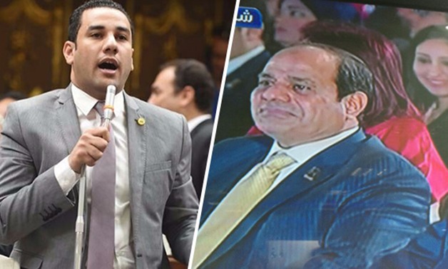 النائب أحمد على يلقى محاضرة عن تجربة الشباب فى مجلس النواب بحضور الرئيس السيسى