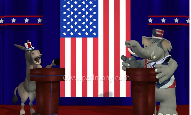كاريكاتير اليوم.. سر اختيار "الحمار" و"الفيل" رمزين لأكبر حزبين فى أمريكا