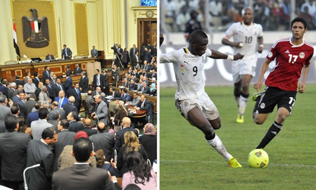 مباراة منتخبا "مصر وغانا" تهدد بإلغاء الجلسة المسائية للبرلمان