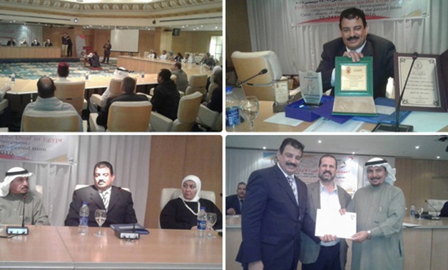 ممثلو الاتحادات العربية والأجنبية يكرمون مساعد ذوى الاحتياجات الخاصة بالمصريين الأحرار 