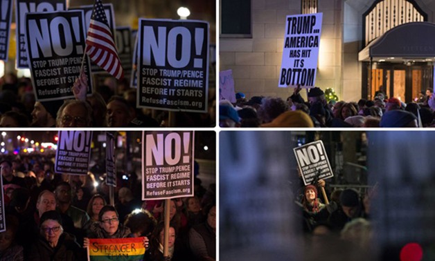 بالصور.. مظاهرات حاشدة ضد "ترامب" قبل ساعات من تنصيبه رئيسا للولايات المتحدة