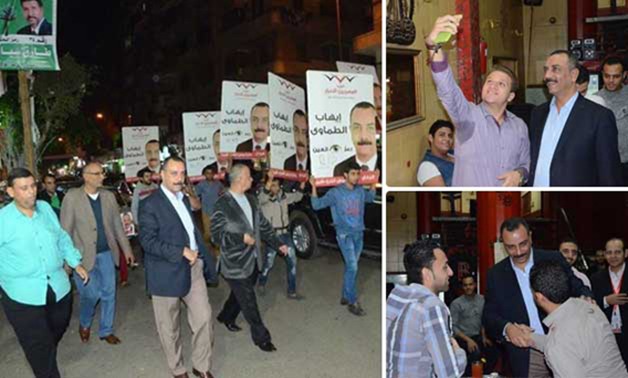 مرشح المصريين الأحرار بـ"شبرا" يلتقط "سيلفى" مع الشباب أثناء مسيراته الانتخابية 