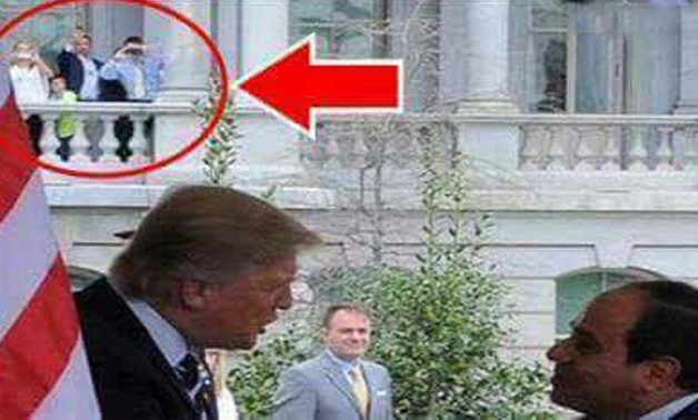 أسرة ترامب ترحب بالسيسي على طريقتها.. تصوره بالموبايل من شرفة البيت الأبيض
