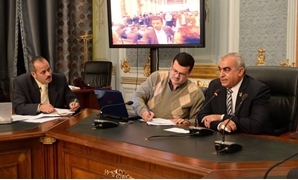 اللواء محمد أسامة أبو المجد خلال المؤتمر الصحفى