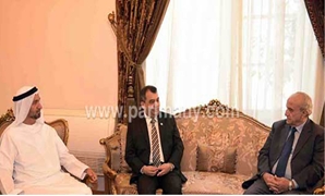 لقاء المستشار جمال ندا وأحمد الجروان رئيس البرلمان العربى
