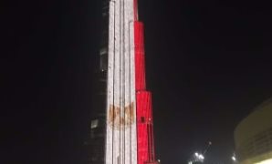 برج خليفة بألوان العلم المصرى