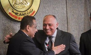 وزير الخارجية سامح شكرى مع وزير الخارجية السودانى إبراهيم الغندور 