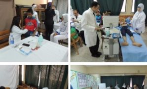 3200 مواطن يستفيدون من خدمات القافلة الطبية المجانية بقرية قادوس بأبو النمرس