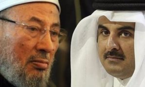 أمير قطر تميم بن حمد والقرضاوى