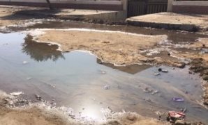 مياه الصرف أمام كلية الهندسة فى المنيا