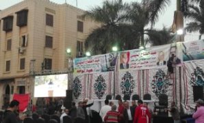 تجهيزات مؤتمر دعم السيسى بمنطقة الحسين