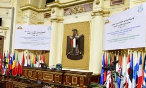 تجهيز قاعة الجلسة العامة لأستضافة أعمال القمة الخامسة لرؤساء البرلمانات