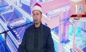 الشيخ خالد الجارحى فى حفل افتتاح قناطر أسيوط الجديدة