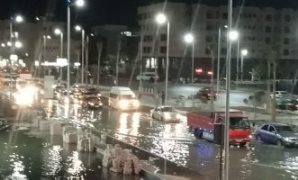 غرق شارع النصر فى مياه الصرف الصحى