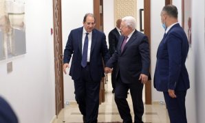 الرئيس الفلسطينى محمود عباس أبو مازن يستقبل الوزير عباس كامل
