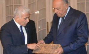 وزير الخارجية سامح شكرى يتسلم من لابيد القطع الاثرية المصرية المهربة