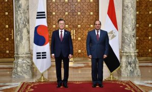 رئيس كوريا الجنوبية يشيد بجهود الرئيس السيسى فى مكافحة الإرهاب