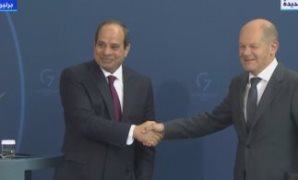 الرئيس عبد الفتاح السيسي والمستشار الالماني 