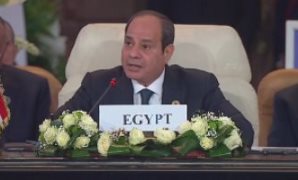  الرئيس عبد الفتاح السيسي خلال افتتاح أعمال قمة القاهرة للسلام