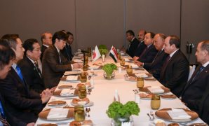 الرئيس السيسى ورئيس وزراء اليابان يعقدان جلسة مباحثات موسعة فى دبى