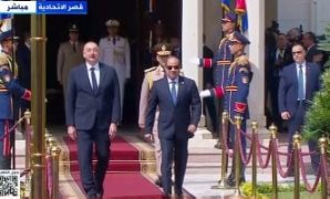 الرئيس السيسي يستقبل رئيس أذربيجان إلهام علييف بقصر الاتحادية