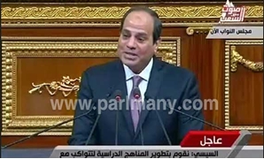 الرئيس عبد الفتاح السيسى مختتما خطابة