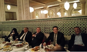 سفير مصر بالمغرب خلال استقباله وفد البرلمان
