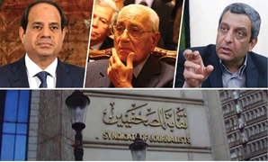 يحيى قلاش نقيب الصحفيين ومحمد حسنين هيكل والرئيس السيسى ومبنى نقابة الصحفيين