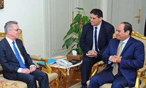 وزير الداخلية الألمانى مع الرئيس عبد الفتاح السيسى