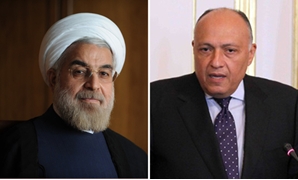 سامح شكرى وزير الخارجية المصرى و الرئيس الإيرانى حسن روحانى