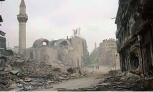 قصف مدينة حلب فى سوريا