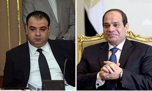  الرئيس السيسى والمستشار وائل مكرم محافظ الفيوم