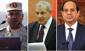 الرئيس السيسى والمهندس إبراهيم محلب واللواء كامل الوزير