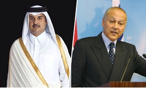 أحمد أبو الغيط الأمين العام لجامعة الدول العربية والأمير تميم
