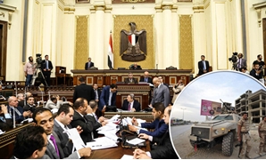  الجلسة العامة لمجلس النواب و أفراد أمن وشوارع فاضية فى شمال سيناء
