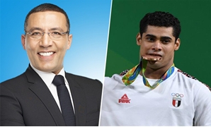 البطل الأولمبيى محمد إيهاب والإعلامى خالد صلاح