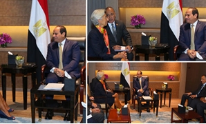 الرئيس السيسى مع مدير عام صندوق النقد الدولى


