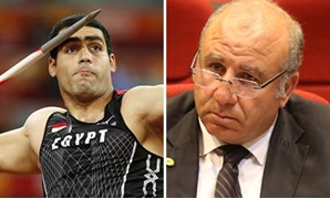  سمير البطيخى عضو لجنة الشباب والرياضة بمجلس النواب و إيهاب عبد الرحمن لاعب ألعاب القوى