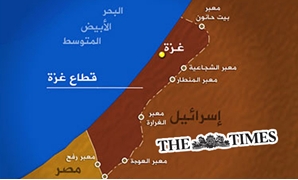 صحيفة تايمز البريطانية وخريطة قطاع غزة