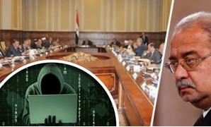 اجتماع لجنة الإصلاح التشريعى برئاسة شريف إسماعيل - شخص ملثم يجلس أمام كمبيوتر