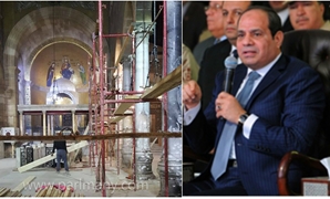 الرئيس السيسى وأعمال ترميم الكنيسة البطرسية

