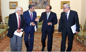 الرئيس السيسى خلال حوراه لرؤساء تحرير الصحف القومية