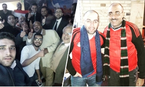 محمد فؤاد وإيهاب منصور يشاركون أهالى العمرانية فرحة فوز المنتخب
