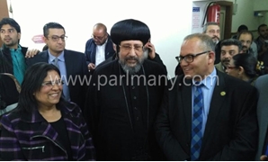النائب أحمد بدران البعلي، أثناء زيارته لأقباط العريش