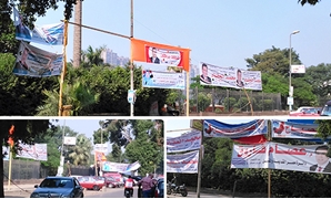 رصد انتشار لافتات دعاية المرشحين أمام لجان 